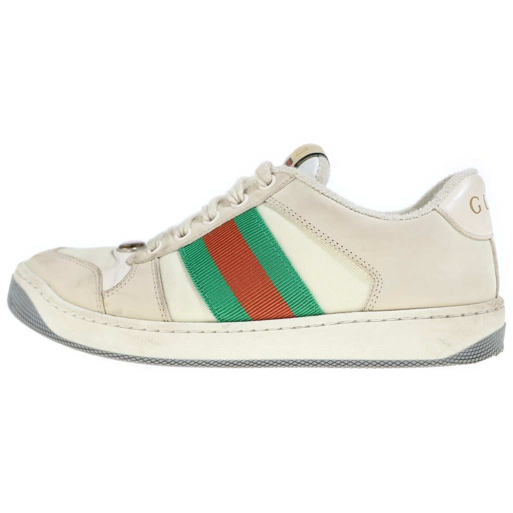 GUCCI(グッチ) スクリーナー GGロゴ レザー レースアップ ローカットシューズ スニーカー ベージュ レディース
