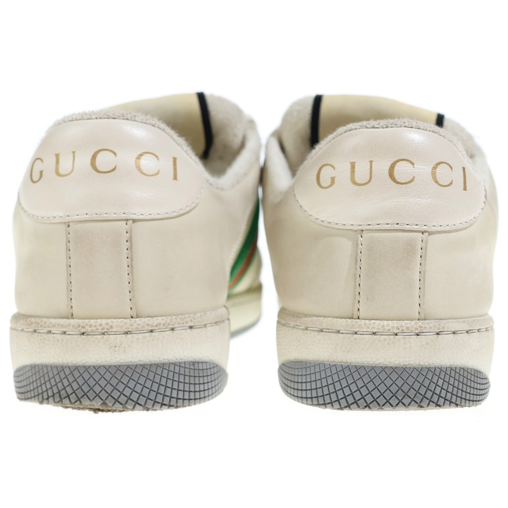 GUCCI(グッチ) スクリーナー GGロゴ レザー レースアップ ローカットシューズ スニーカー ベージュ レディース