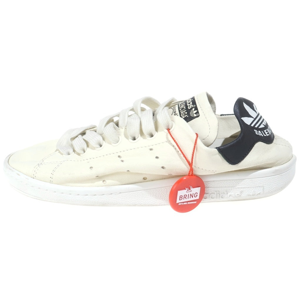 BALENCIAGA(バレンシアガ) ×adidas STAN SMITH アディダス スタンスミス ダメージ加工 レザー ローカットシューズ スニーカー ホワイト/ブラック 721836 レディース
