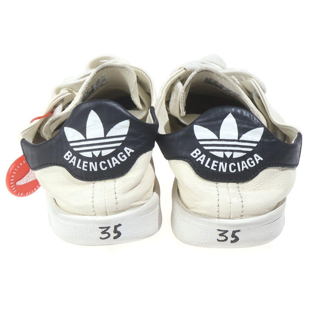BALENCIAGA(バレンシアガ) ×adidas STAN SMITH アディダス スタンスミス ダメージ加工 レザー ローカットシューズ スニーカー ホワイト/ブラック 721836 レディース