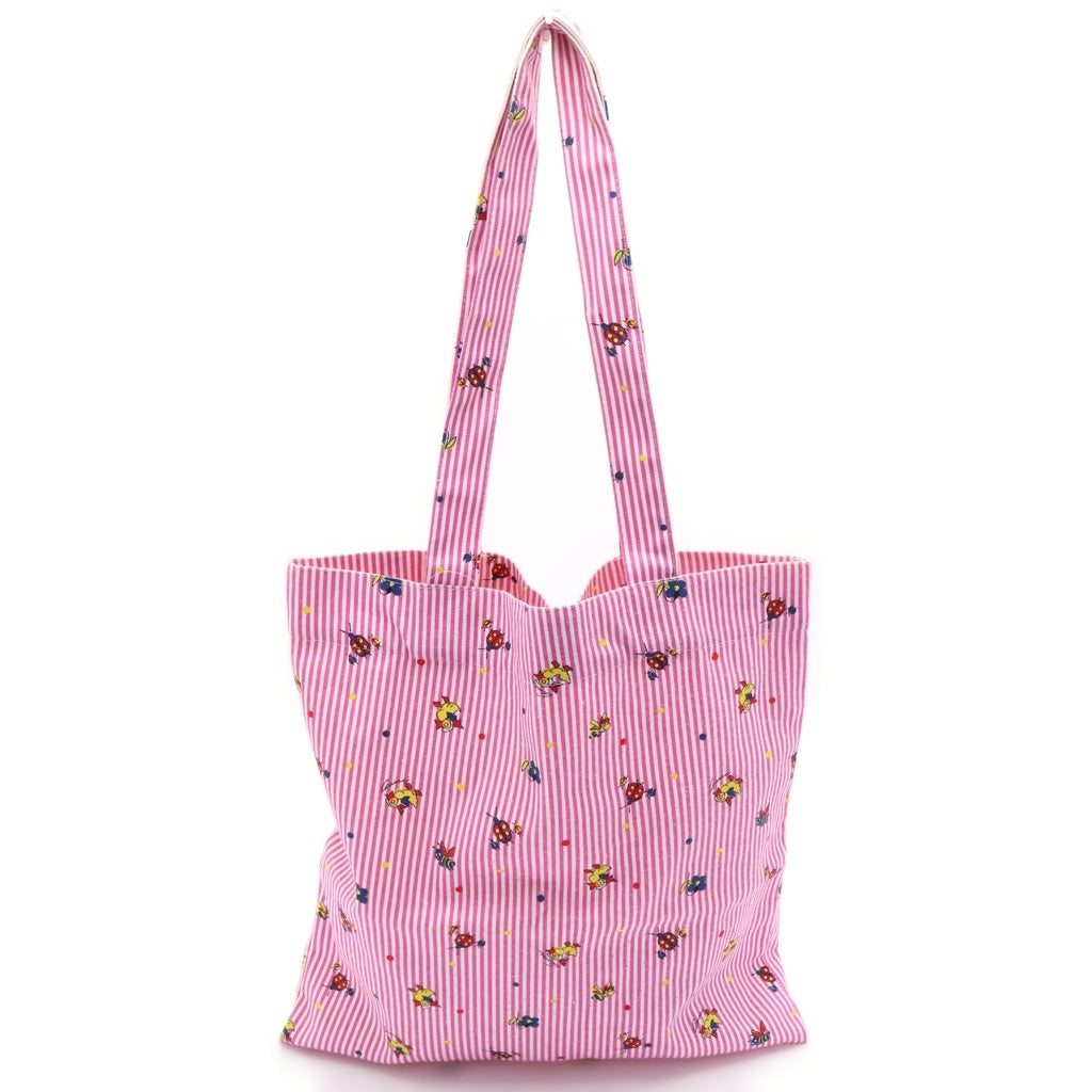 GUCCI(グッチ) トートバッグ アヒル てんとう虫 ストライプ ピンク/ホワイト レディース