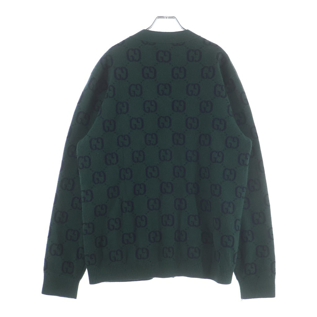 GUCCI(グッチ) GGジャガード くるみボタン ニットカーディガン ロゴ 総柄 ウール 678939