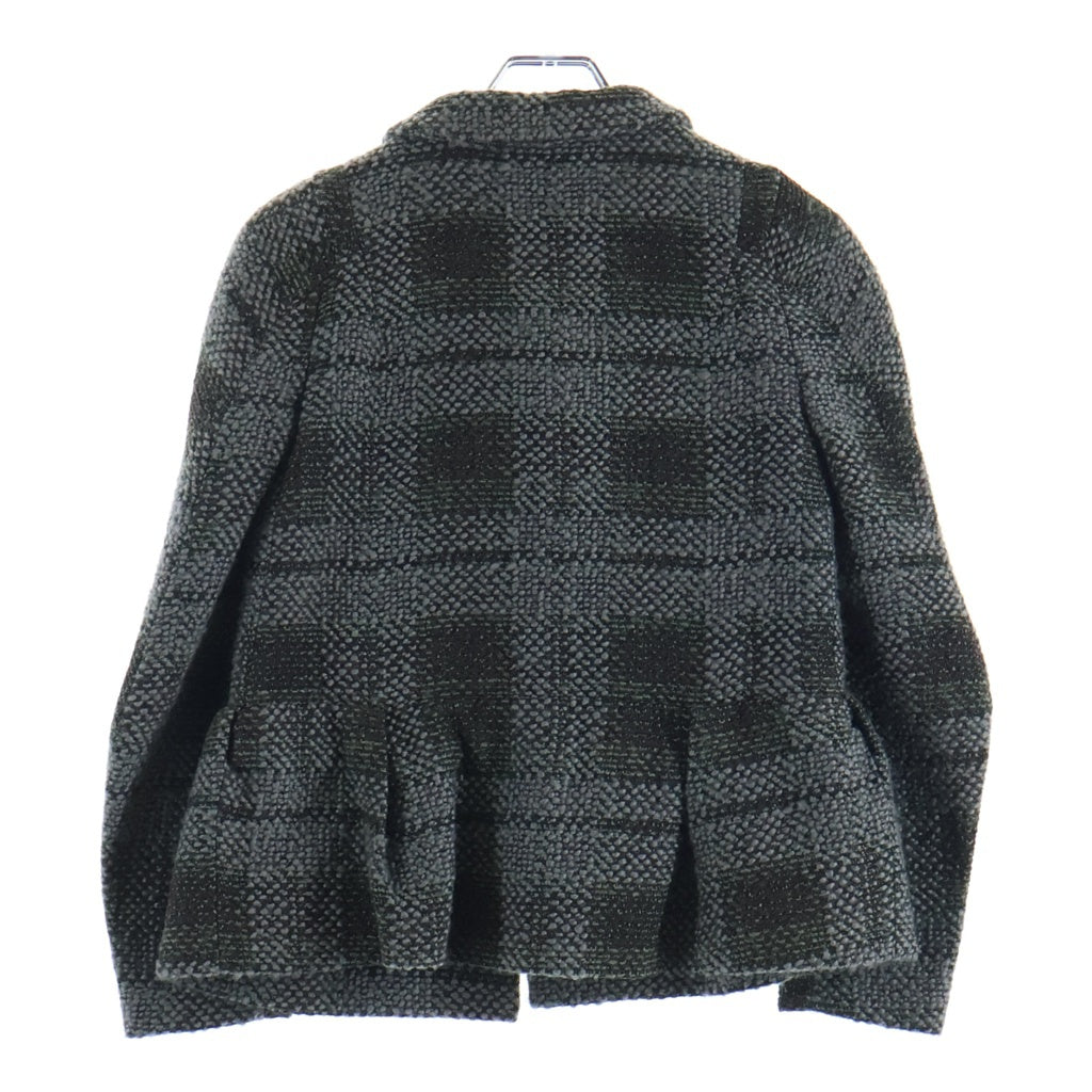 MARNI(マルニ) パッチワークデザイン ウールショートコート ジャケット スナップボタン グレー/グリーン レディース