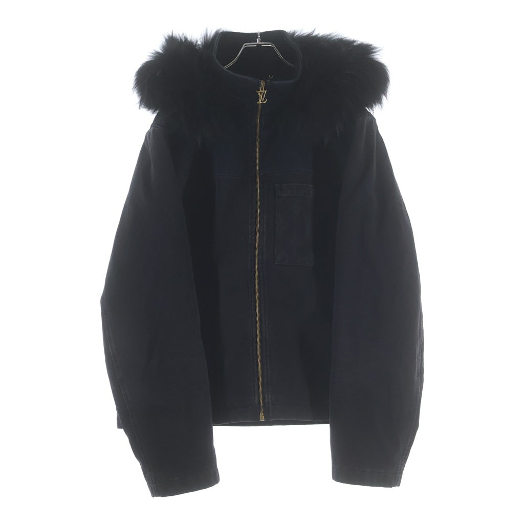 LOUIS VUITTON(ルイヴィトン) 24SS デニム ブルゾン ファー付き ジップアップフーディージャケット ブラック RM241M CCU HQA05W