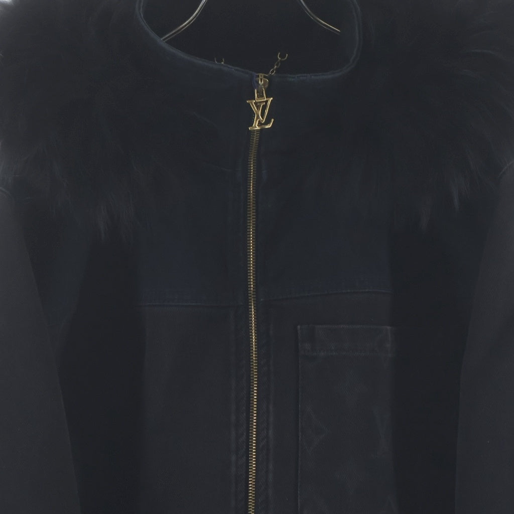 LOUIS VUITTON(ルイヴィトン) 24SS デニム ブルゾン ファー付き ジップアップフーディージャケット ブラック RM241M CCU HQA05W
