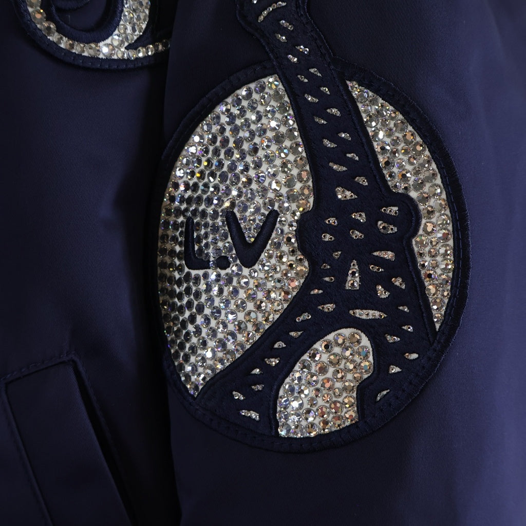 LOUIS VUITTON(ルイヴィトン) 25SS LV Baseball Blouson ベースボール ブルゾンジャケット ラインストーン ロゴ ネイビー RM251Q GPD HQB71W