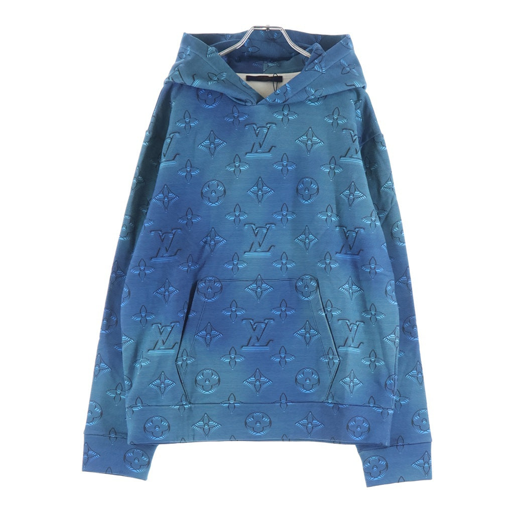 LOUIS VUITTON(ルイヴィトン) 22AW 3Dモノグラム総柄 プルオーバー スウェットパーカー フーディー ブルー RM222Q IHN HNY41W