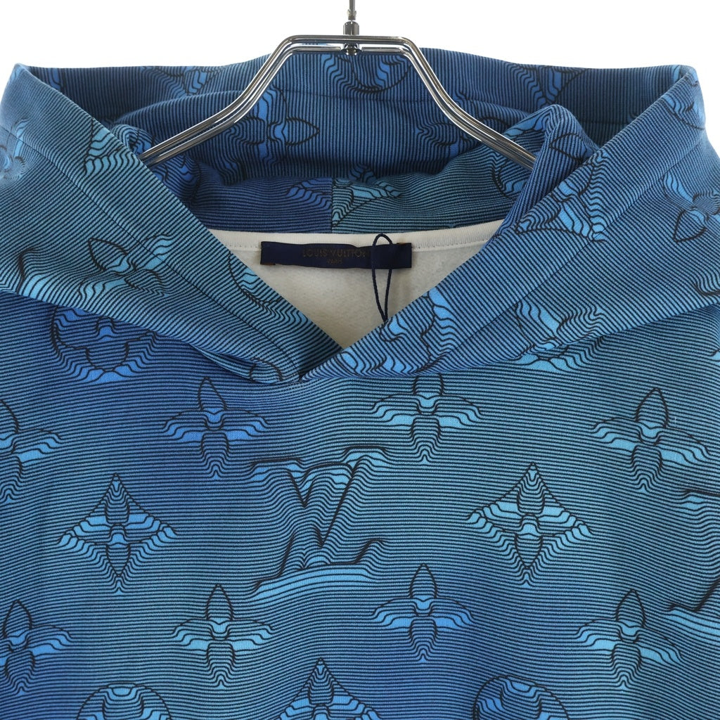 LOUIS VUITTON(ルイヴィトン) 22AW 3Dモノグラム総柄 プルオーバー スウェットパーカー フーディー ブルー RM222Q IHN HNY41W