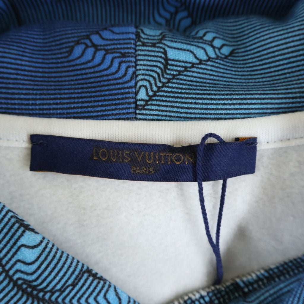 LOUIS VUITTON(ルイヴィトン) 22AW 3Dモノグラム総柄 プルオーバー スウェットパーカー フーディー ブルー RM222Q IHN HNY41W