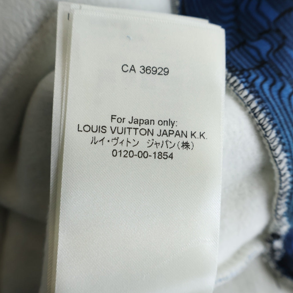 LOUIS VUITTON(ルイヴィトン) 22AW 3Dモノグラム総柄 プルオーバー スウェットパーカー フーディー ブルー RM222Q IHN HNY41W