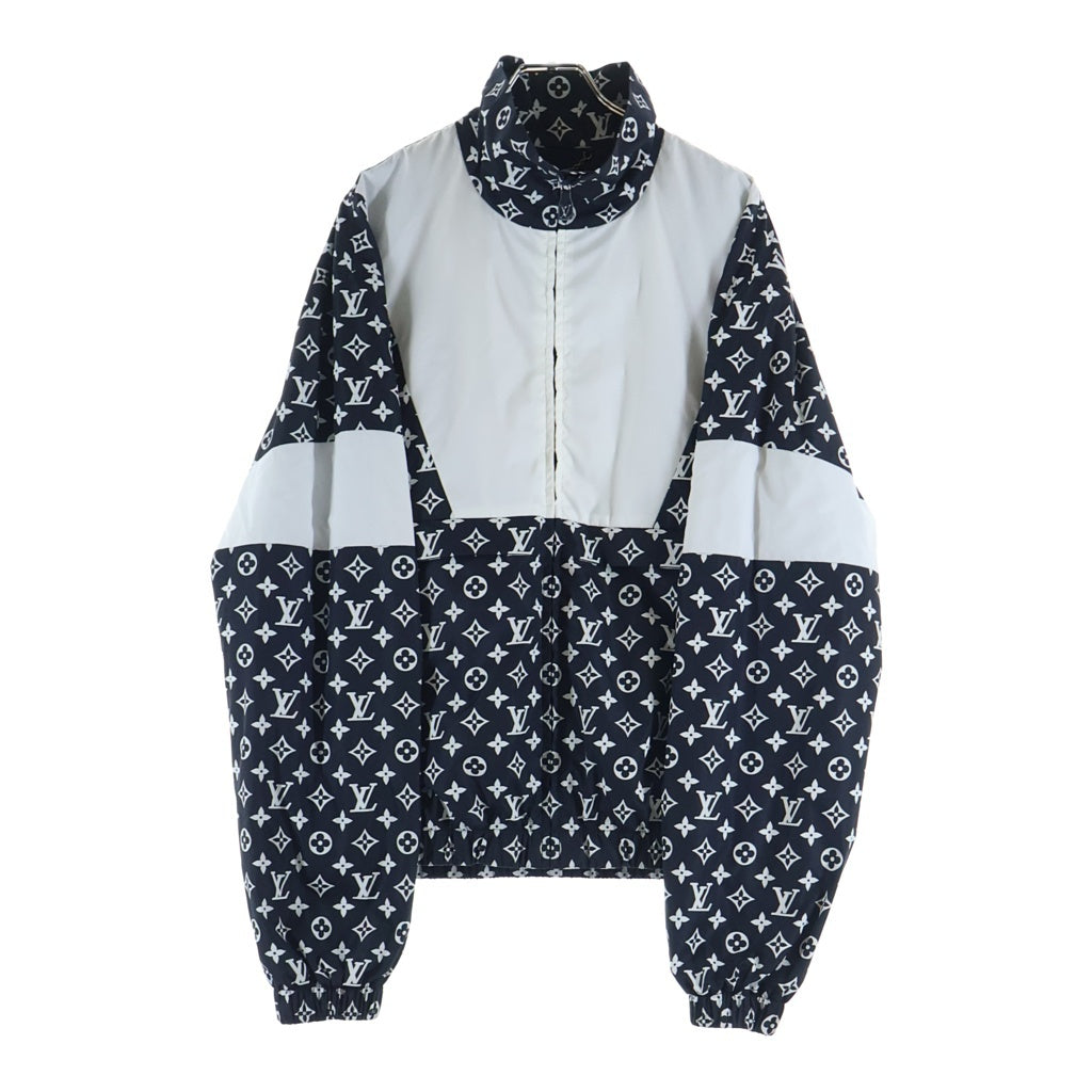 LOUIS VUITTON(ルイヴィトン) 24AW モノグラムプリント ナイロン テクニカルトラックトップ ジップアップ ジャケット ネイビー/ホワイト RM242M MJW HRB83W