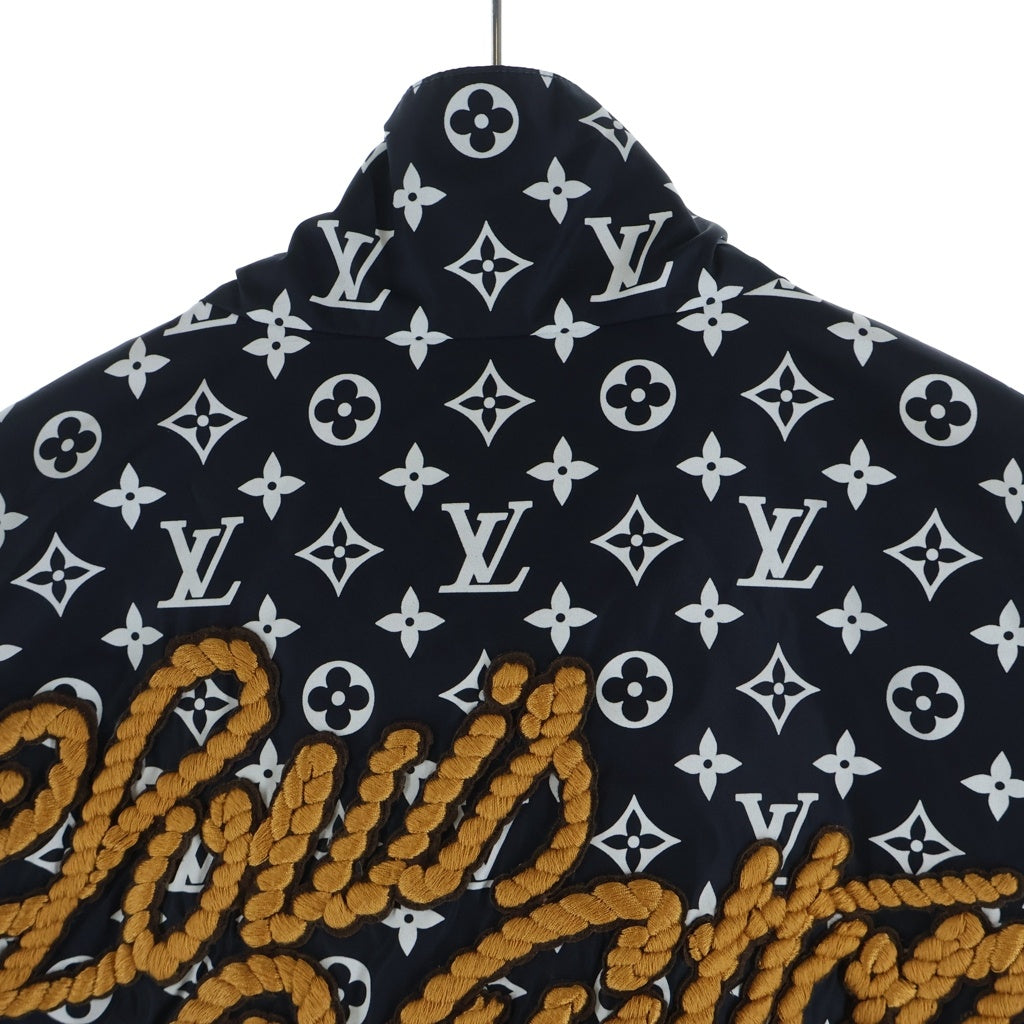 LOUIS VUITTON(ルイヴィトン) 24AW モノグラムプリント ナイロン テクニカルトラックトップ ジップアップ ジャケット ネイビー/ホワイト RM242M MJW HRB83W