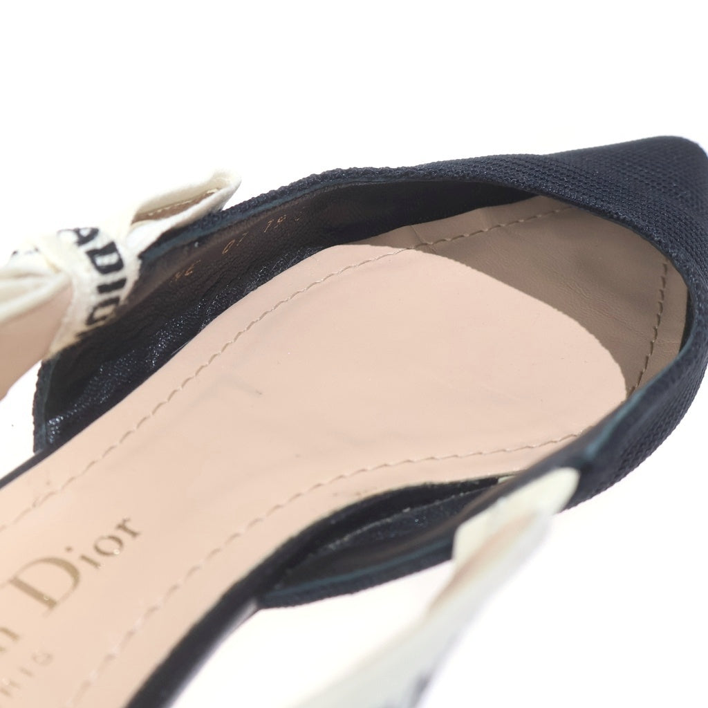 Christian Dior(クリスチャンディオール) スリングバック フラット パンプス シューズ ブラック レディース