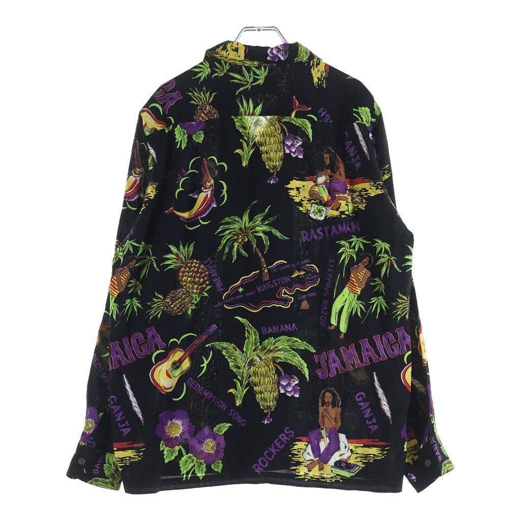 WACKO MARIA(ワコマリア) JAMAICA L/S HAWAIAN SHIRT ジャマイカ ハワイアン 長袖シャツ アロハ レーヨン ブラック