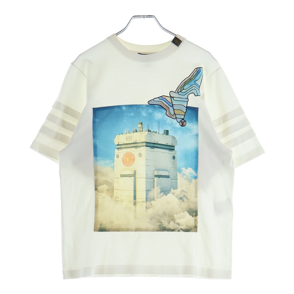 LOUIS VUITTON(ルイヴィトン) プリントテッド ウィズジェルパッチ 半袖Tシャツ カットソー ホワイト FGTB95JG2 レディース