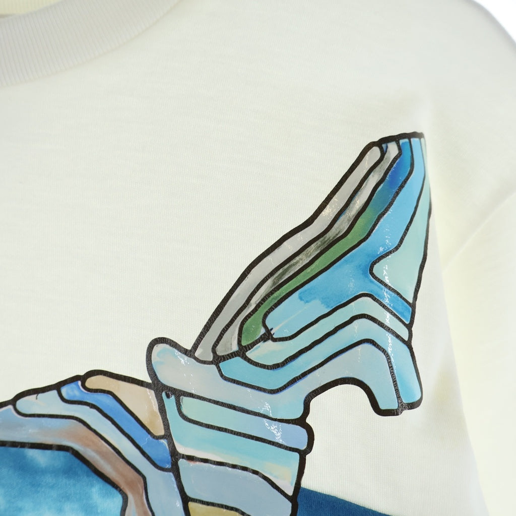 LOUIS VUITTON(ルイヴィトン) プリントテッド ウィズジェルパッチ 半袖Tシャツ カットソー ホワイト FGTB95JG2 レディース