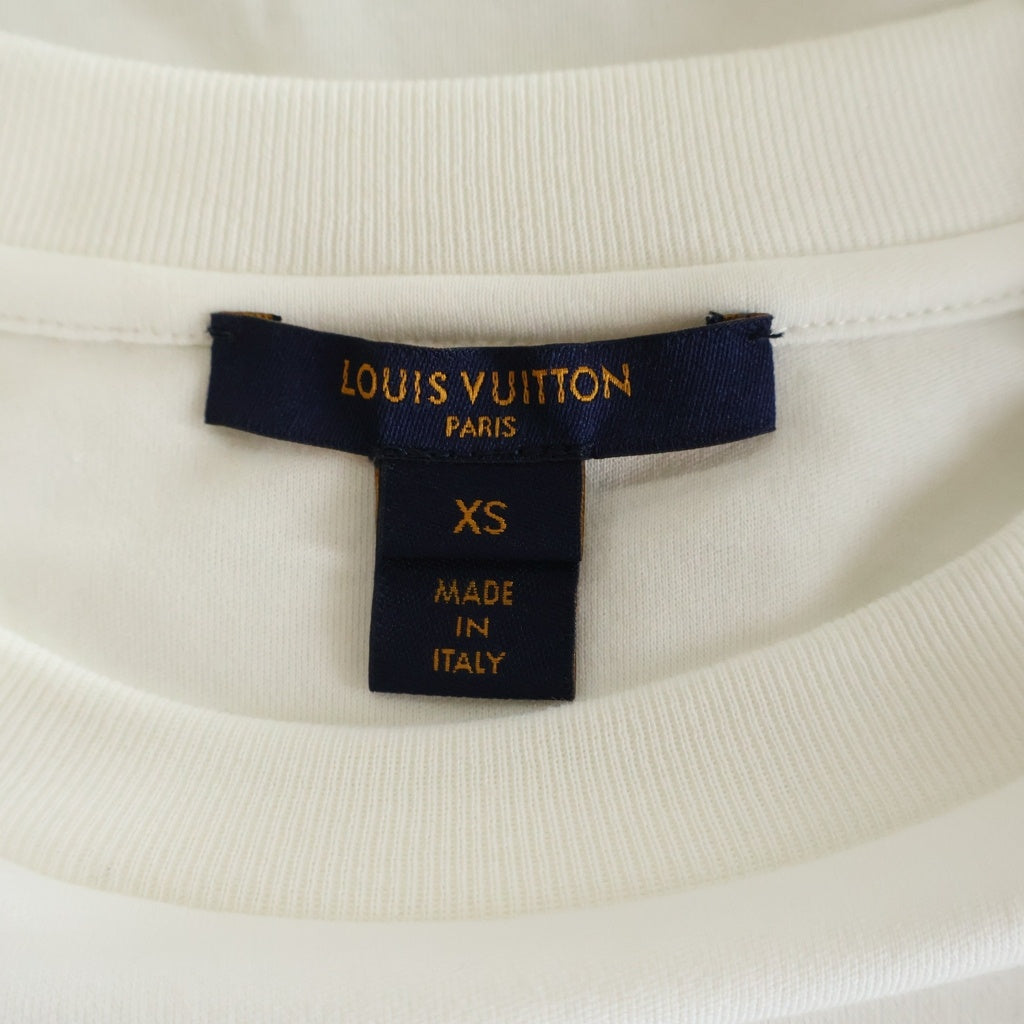 LOUIS VUITTON(ルイヴィトン) プリントテッド ウィズジェルパッチ 半袖Tシャツ カットソー ホワイト FGTB95JG2 レディース