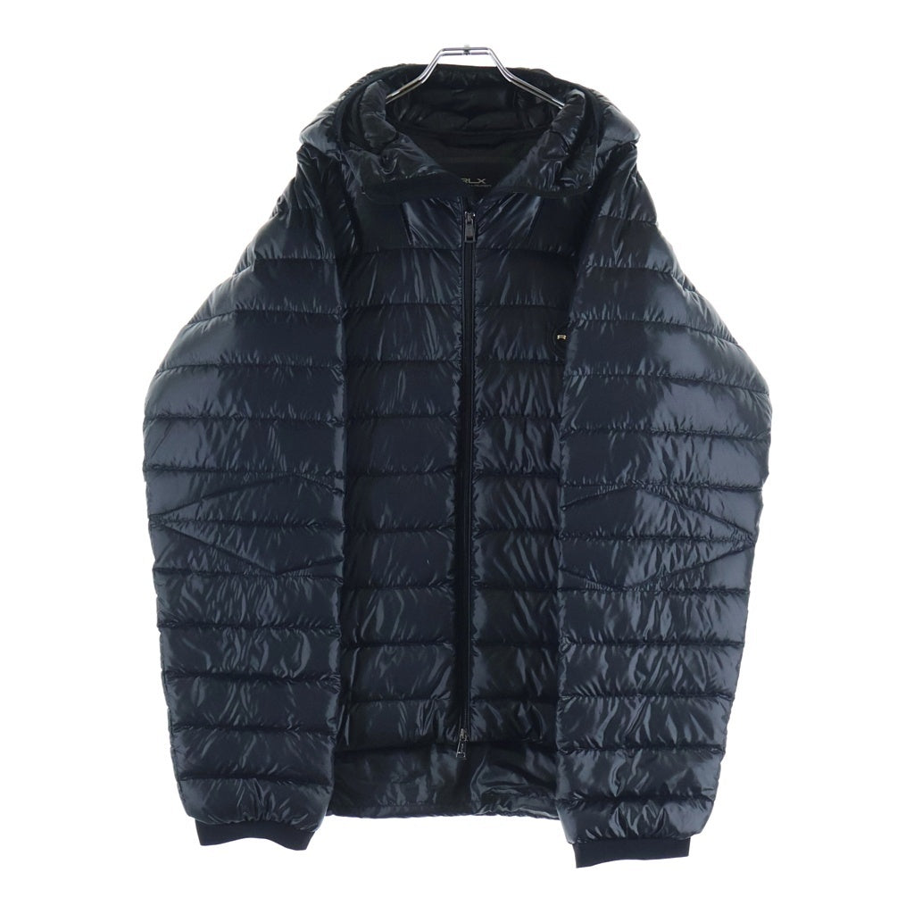 RLX RALPHLAUREN(アール エル エックス ラルフ ローレン) フーデッド ダウンジャケット ロゴ ジップアップ ポリエステル ブラック