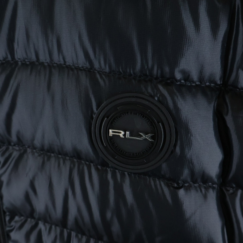 RLX RALPHLAUREN(アール エル エックス ラルフ ローレン) フーデッド ダウンジャケット ロゴ ジップアップ ポリエステル ブラック