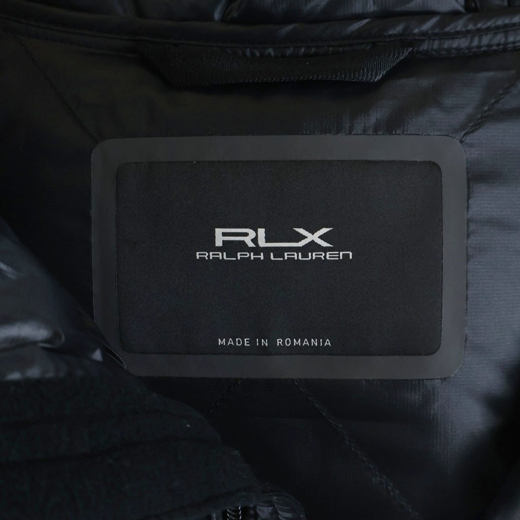 RLX RALPHLAUREN(アール エル エックス ラルフ ローレン) フーデッド ダウンジャケット ロゴ ジップアップ ポリエステル ブラック