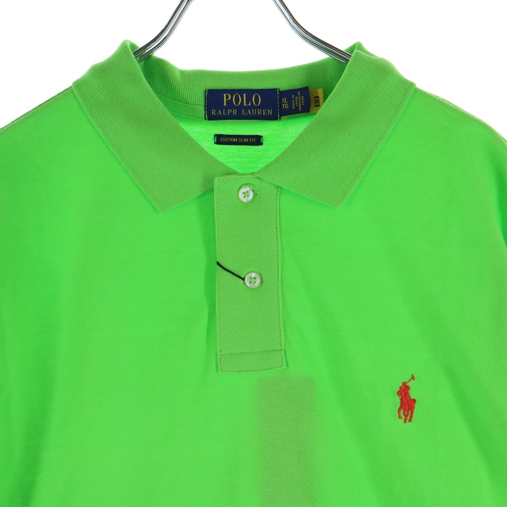 POLO RALPH LAUREN(ポロラルフローレン) ロゴ刺繍 半袖ポロシャツ コットン グリーン