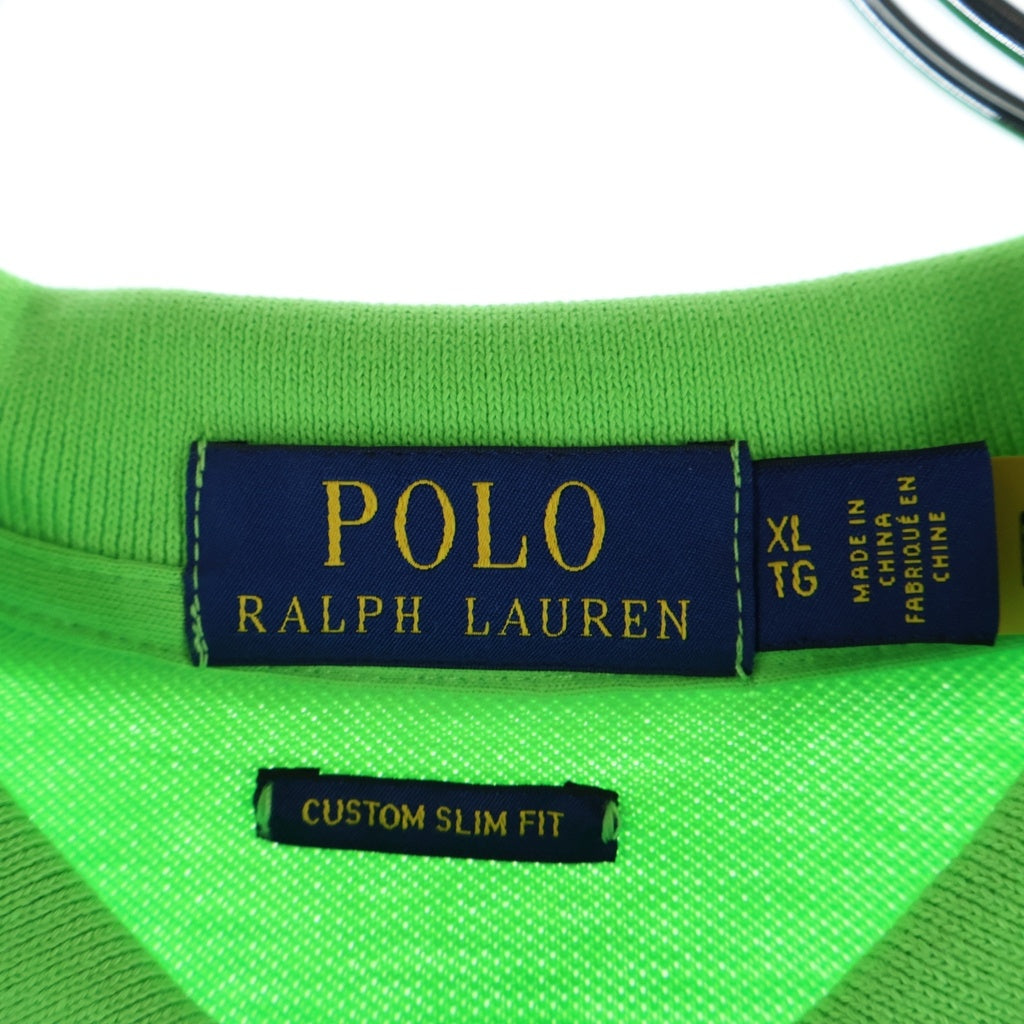 POLO RALPH LAUREN(ポロラルフローレン) ロゴ刺繍 半袖ポロシャツ コットン グリーン