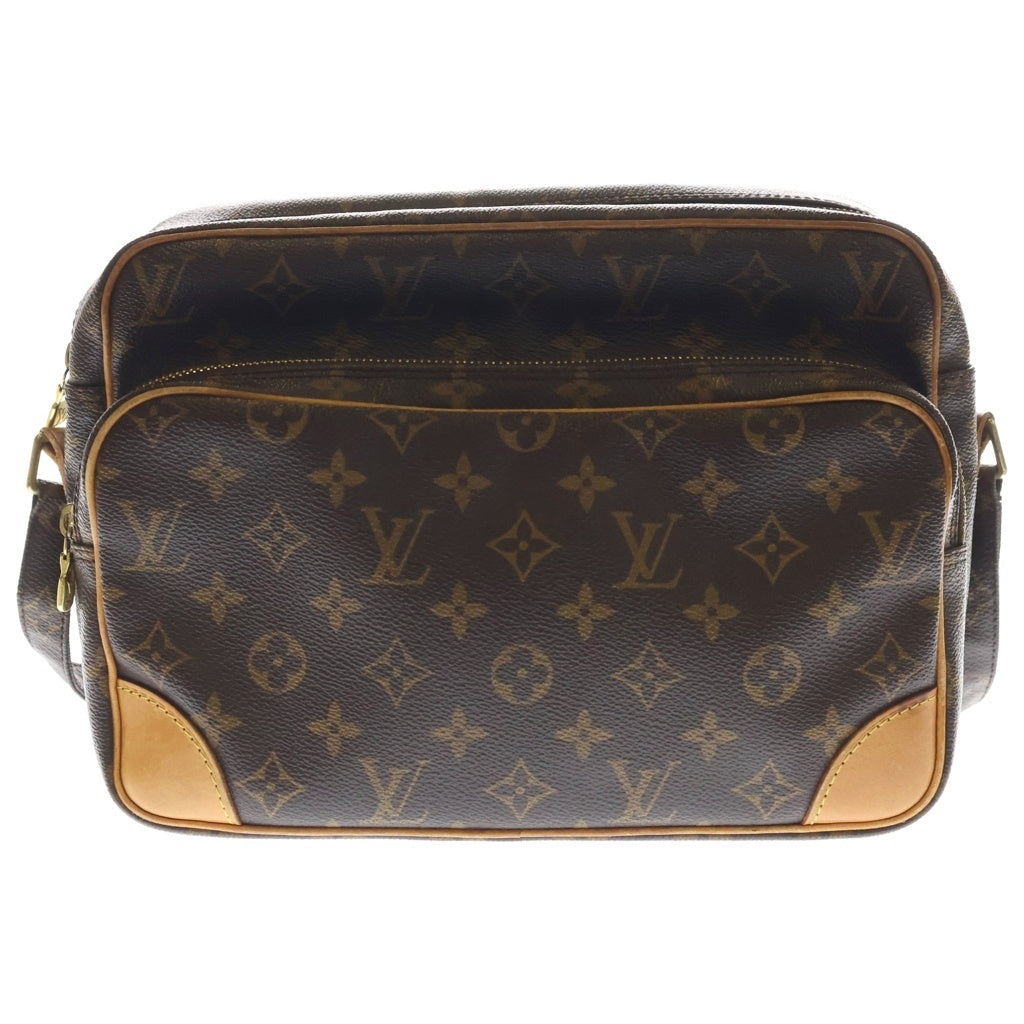LOUIS VUITTON(ルイヴィトン) モノグラム ナイル ショルダーバッグ ブラウン レザー×PVC M45244 ゴールド金具 レディース