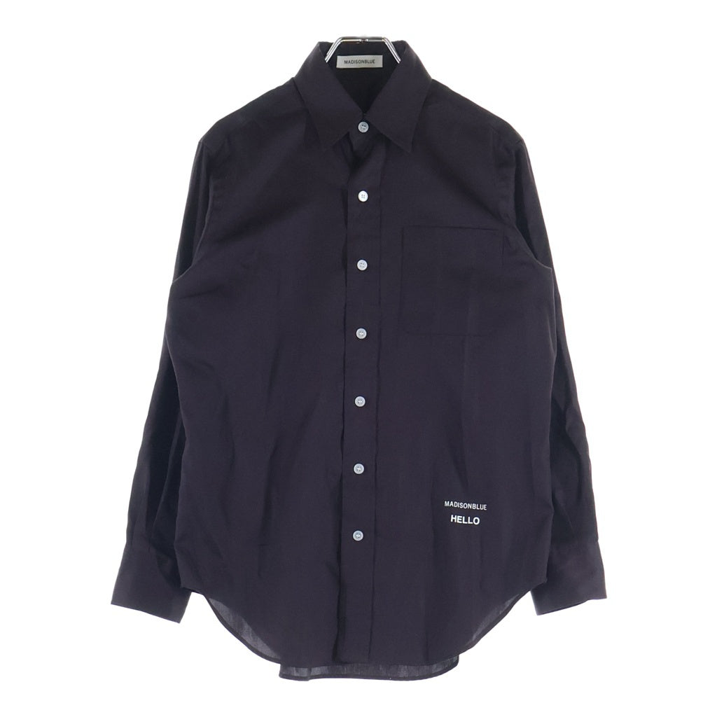MADISONBLUE(マディソンブルー) TRANE L/S SHIRT トレイン サテン 長袖シャツ コットン ブラウン MB261-5006 レディース