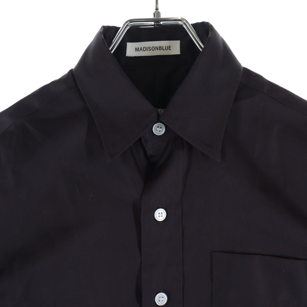 MADISONBLUE(マディソンブルー) TRANE L/S SHIRT トレイン サテン 長袖シャツ コットン ブラウン MB261-5006 レディース