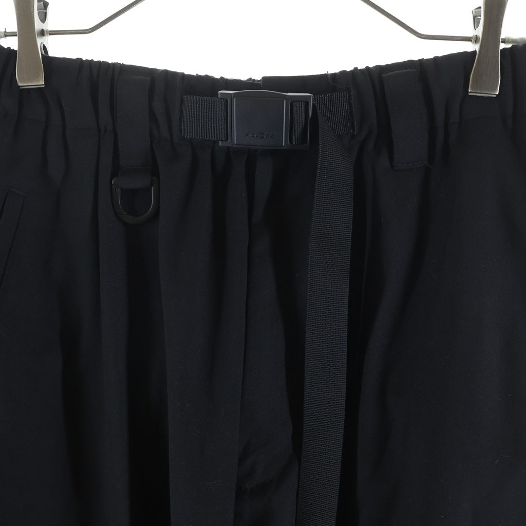 Y-3(ワイスリー) 24AW REFIND WOOL PANTS サイドライン サルエル ウール トラック パンツ ブラック IW7455