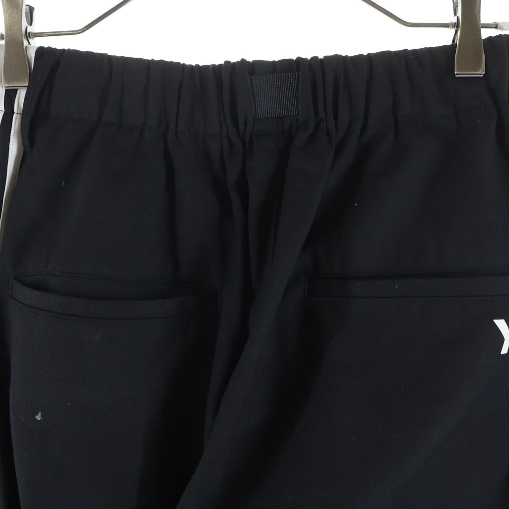 Y-3(ワイスリー) 24AW REFIND WOOL PANTS サイドライン サルエル ウール トラック パンツ ブラック IW7455