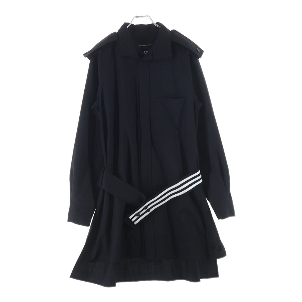 Y-3(ワイスリー) REFINED WOOL OVERSHIRT ウール オーバーシャツコート ブラック JX7295