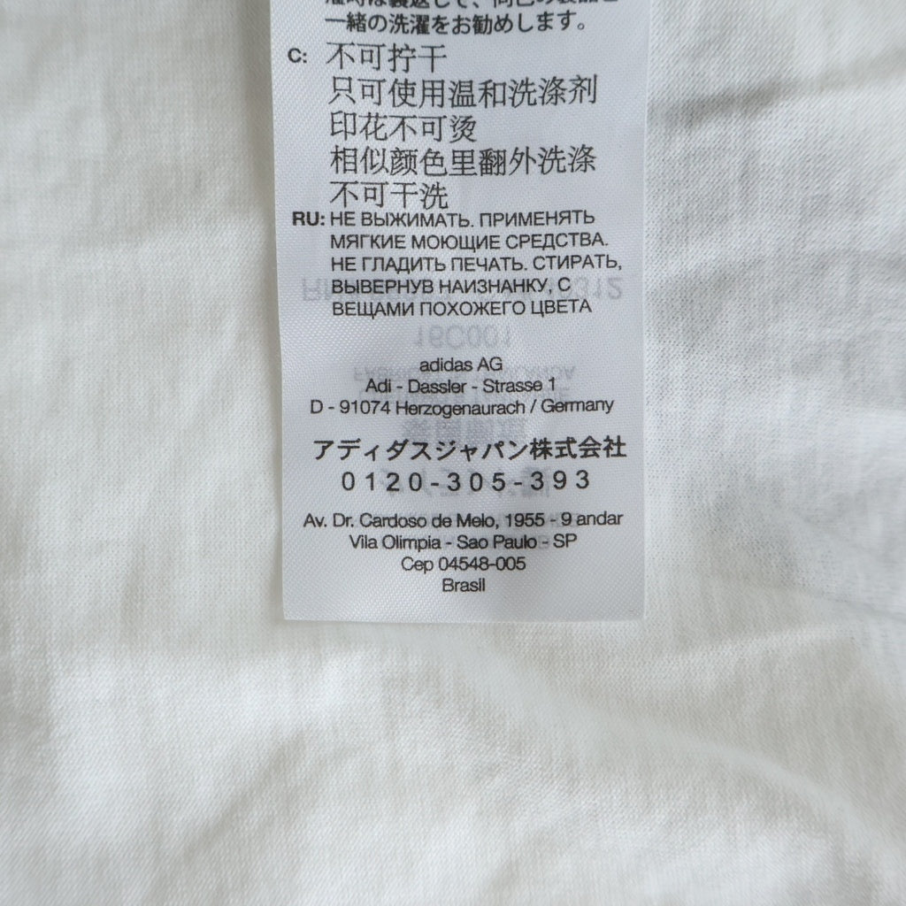 Y-3(ワイスリー) 3S SS TEE M 3ストライプス 半袖Tシャツ カットソー ホワイト JM7845
