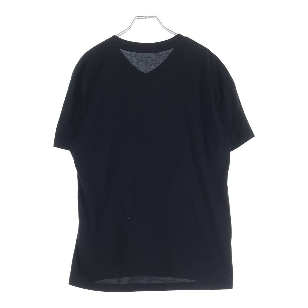 LOUIS VUITTON(ルイヴィトン) 18AW サークルLVロゴ刺繍入り Vネック半袖Tシャツ ブラック RM182Q JC8 HAY51W