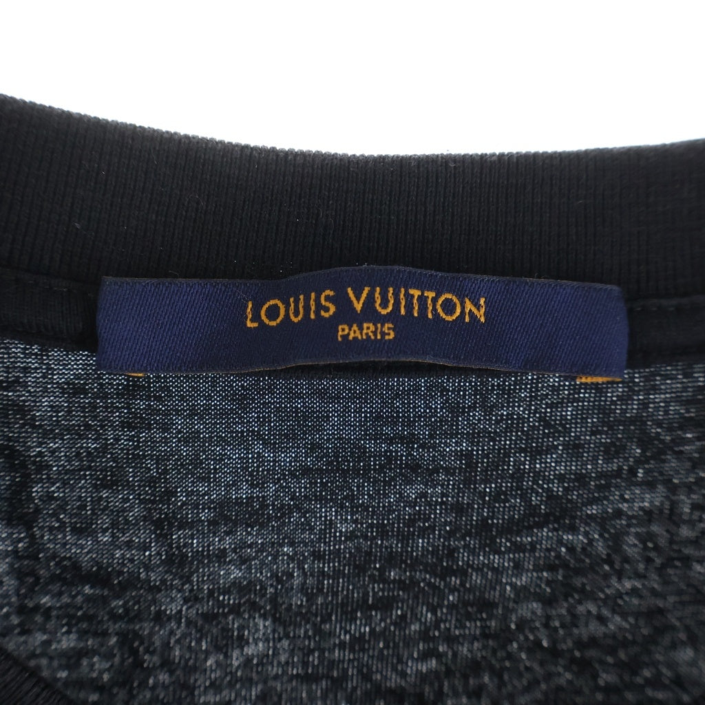 LOUIS VUITTON(ルイヴィトン) 18AW サークルLVロゴ刺繍入り Vネック半袖Tシャツ ブラック RM182Q JC8 HAY51W