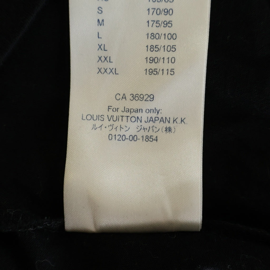 LOUIS VUITTON(ルイヴィトン) 18AW サークルLVロゴ刺繍入り Vネック半袖Tシャツ ブラック RM182Q JC8 HAY51W