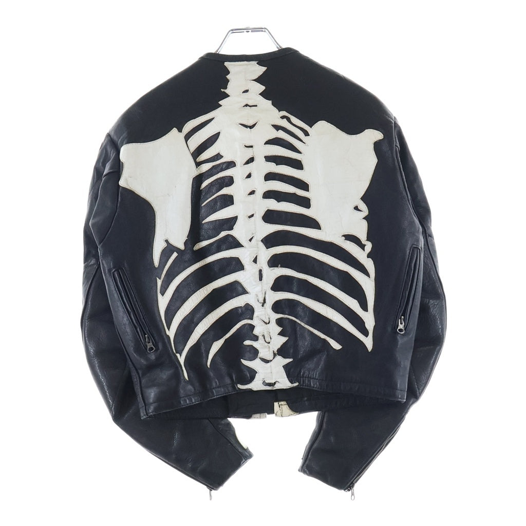 VANSON(バンソン) ボーンジャケット レザー ジップアップ シングルライダース ジャケット ブラック
