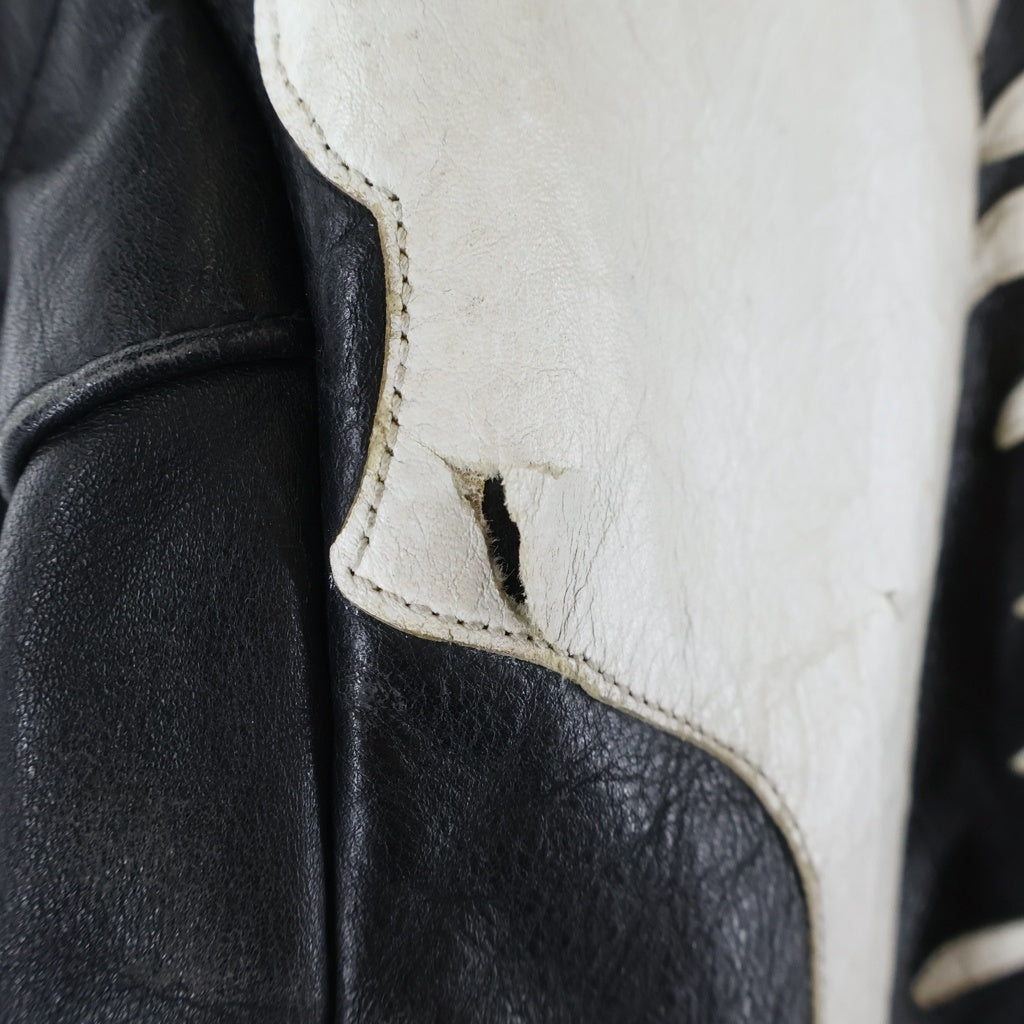 VANSON(バンソン) ボーンジャケット レザー ジップアップ シングルライダース ジャケット ブラック