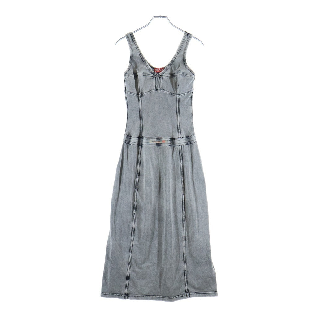 DIESEL(ディーゼル) D-INNY ABITO ノースリーブ ワンピース ドレス コットン グレー レディース