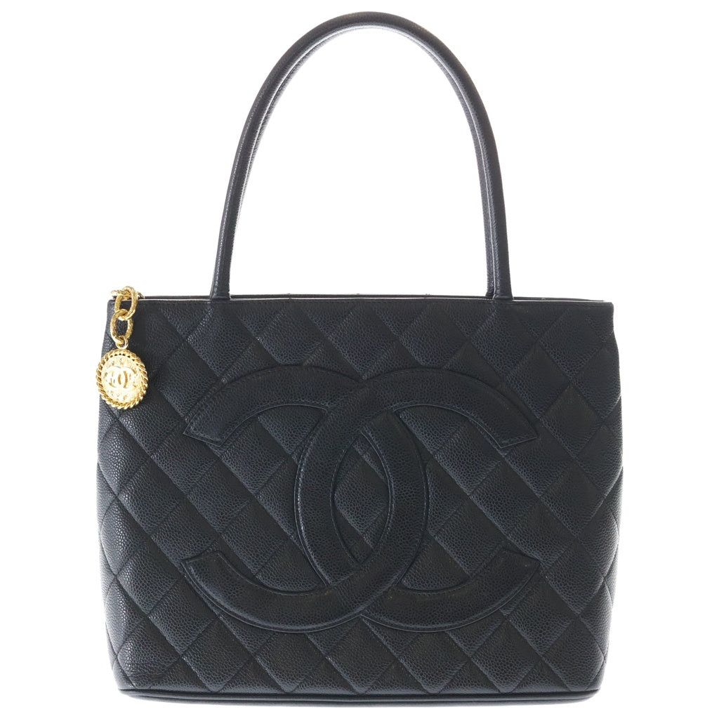 CHANEL(シャネル) ココマーク 復刻トート キャビアスキン ゴールド金具 トートバッグ ハンドバッグ ブラック レディース
