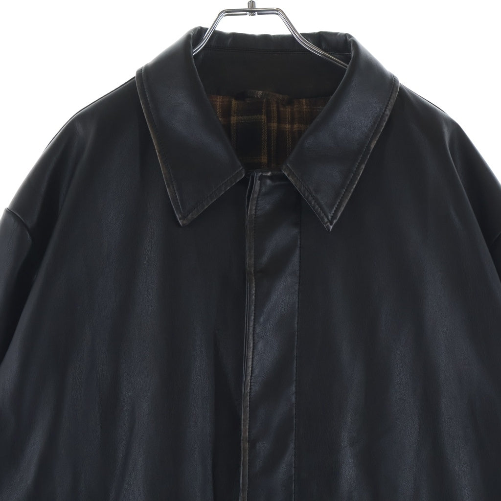 DIESEL(ディーゼル) J-RIVERS ユーズド加工 フェイクレザー ステンカラーコート ブラック A18496 0LHBE