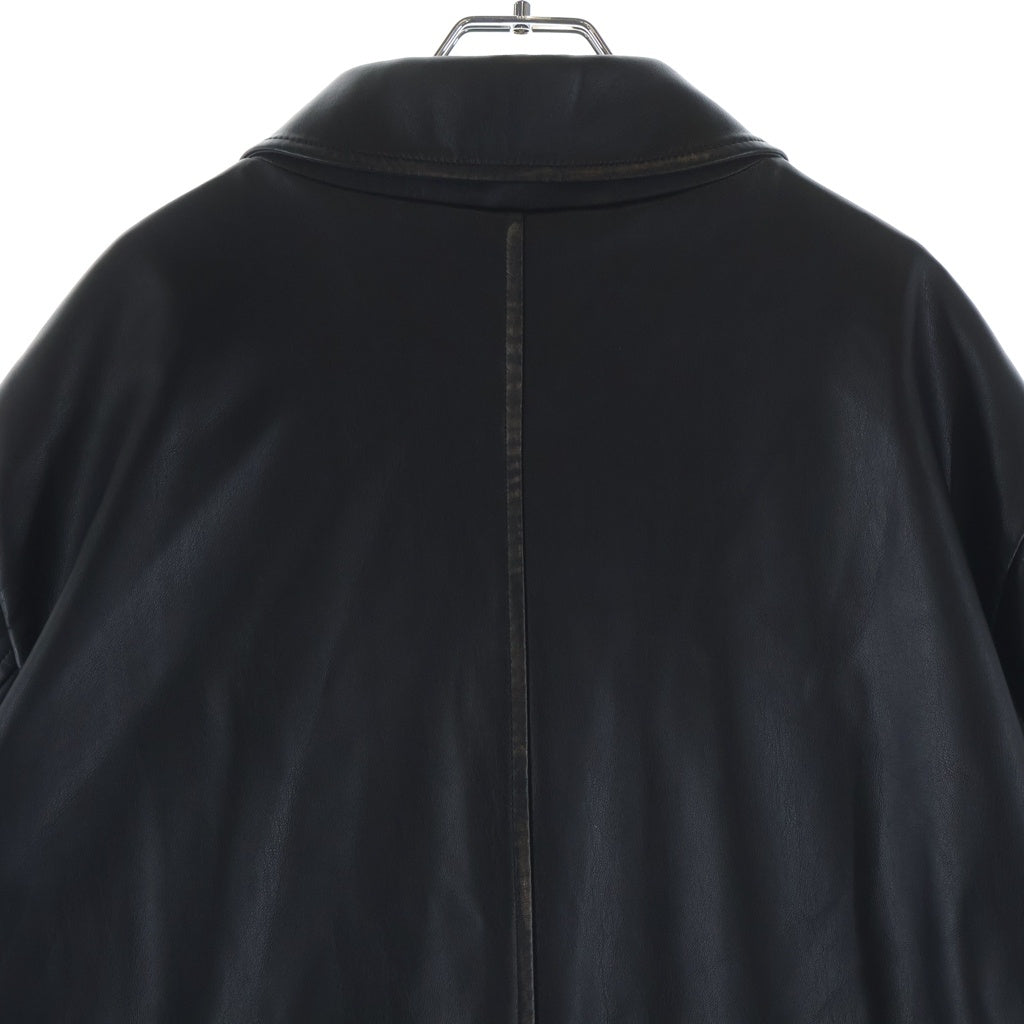 DIESEL(ディーゼル) J-RIVERS ユーズド加工 フェイクレザー ステンカラーコート ブラック A18496 0LHBE