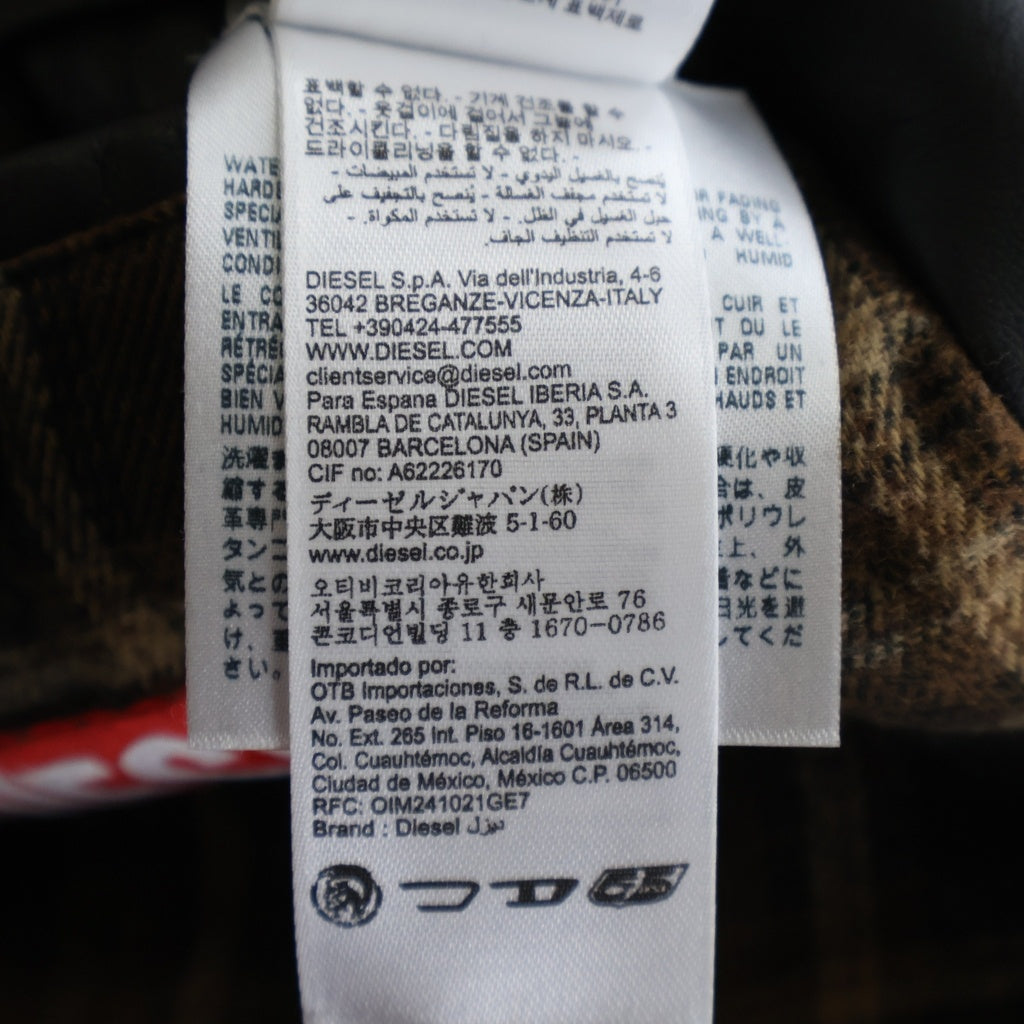 DIESEL(ディーゼル) J-RIVERS ユーズド加工 フェイクレザー ステンカラーコート ブラック A18496 0LHBE
