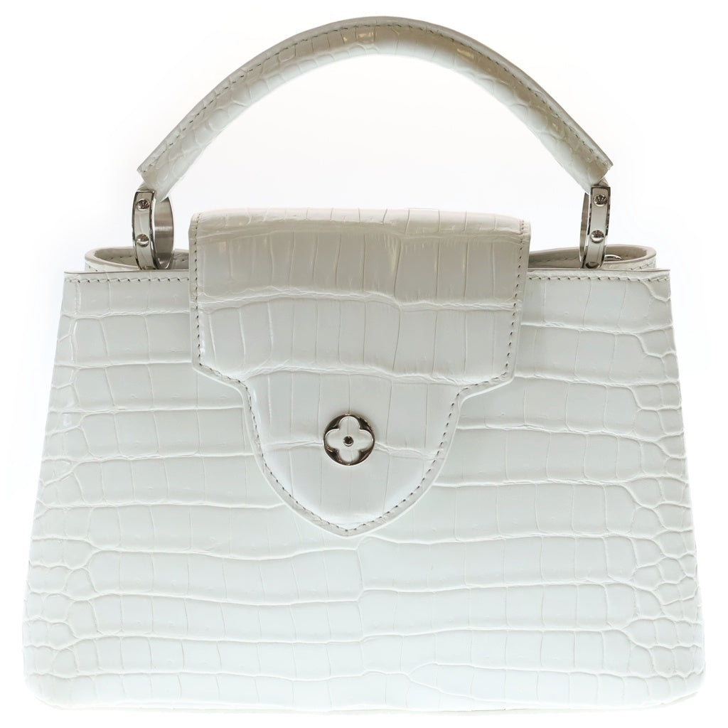 LOUIS VUITTON(ルイヴィトン) カプシーヌBB エキゾチック レザー クロコダイル シルバー金具 2WAY ハンドバッグ ショルダーバッグ ホワイト レディース