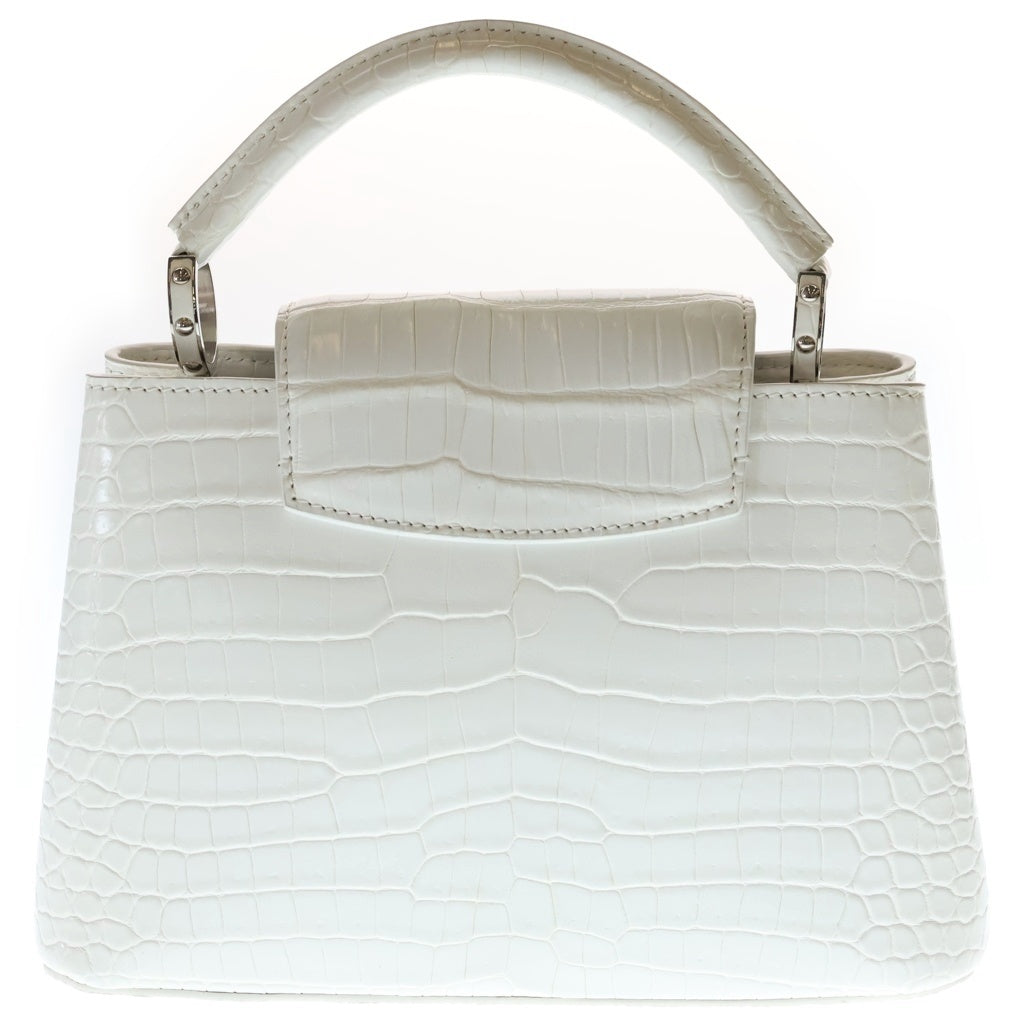 LOUIS VUITTON(ルイヴィトン) カプシーヌBB エキゾチック レザー クロコダイル シルバー金具 2WAY ハンドバッグ ショルダーバッグ ホワイト レディース