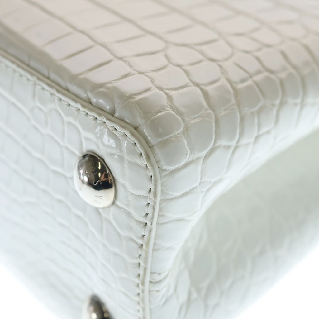 LOUIS VUITTON(ルイヴィトン) カプシーヌBB エキゾチック レザー クロコダイル シルバー金具 2WAY ハンドバッグ ショルダーバッグ ホワイト レディース