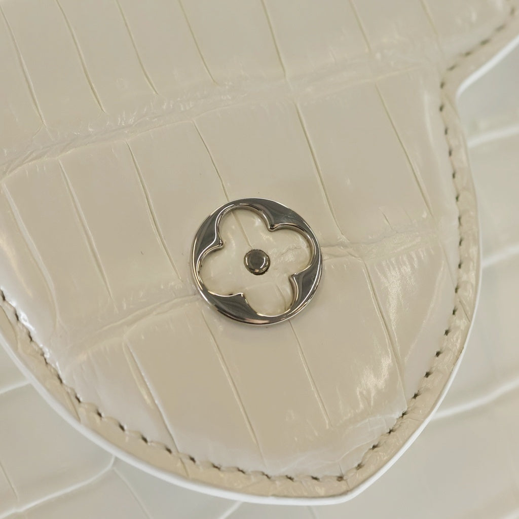 LOUIS VUITTON(ルイヴィトン) カプシーヌBB エキゾチック レザー クロコダイル シルバー金具 2WAY ハンドバッグ ショルダーバッグ ホワイト レディース