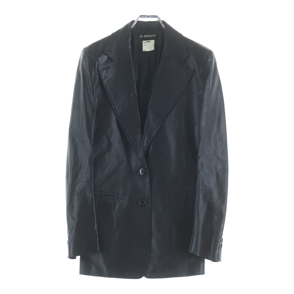 ANN DEMEULEMEESTER(アンドゥムルメステール) 本人期 オリゾンティ カウレザー 2B テーラードジャケット ブラック レディース 352-02-43025