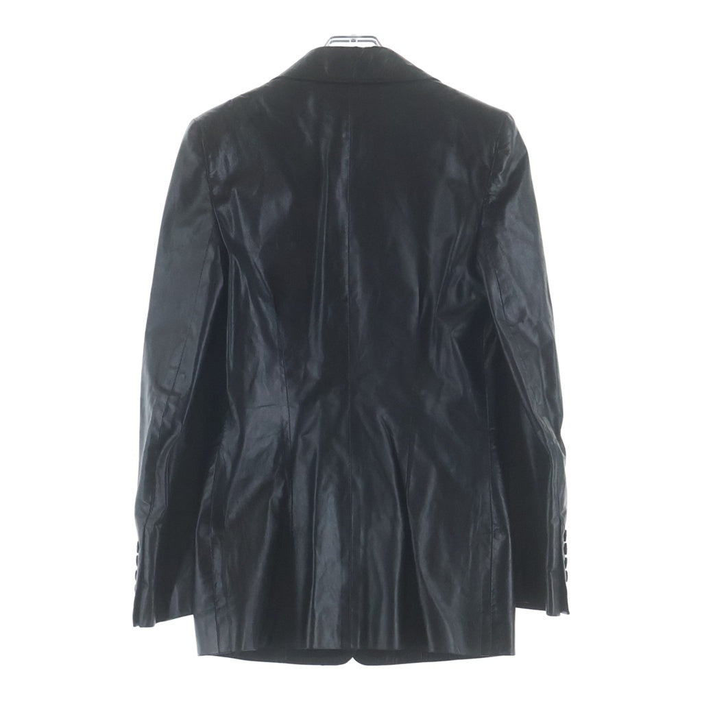 ANN DEMEULEMEESTER(アンドゥムルメステール) 本人期 オリゾンティ カウレザー 2B テーラードジャケット ブラック レディース 352-02-43025