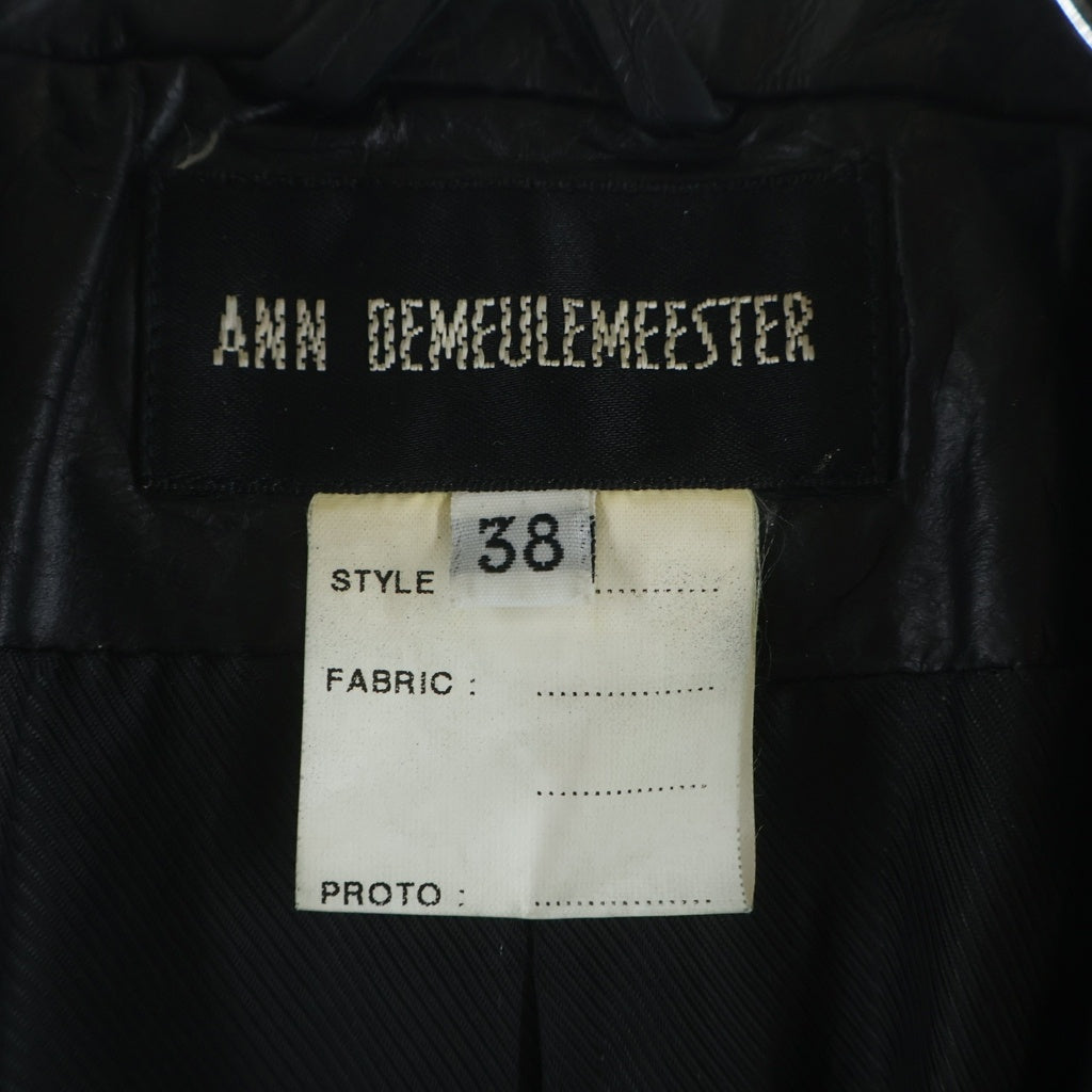 ANN DEMEULEMEESTER(アンドゥムルメステール) 本人期 オリゾンティ カウレザー 2B テーラードジャケット ブラック レディース 352-02-43025